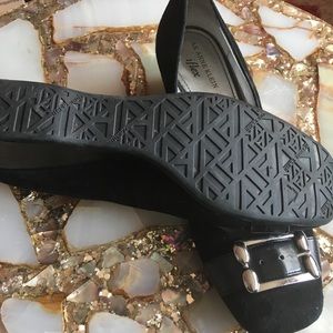 Ann Klein black buckle shoes Sz 8